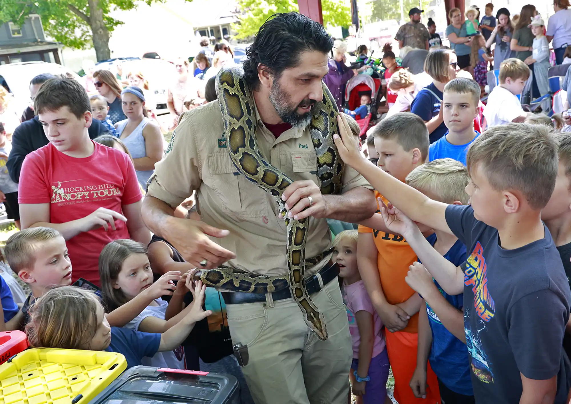 Hands-on reptile experience at a Reptile Adventures event